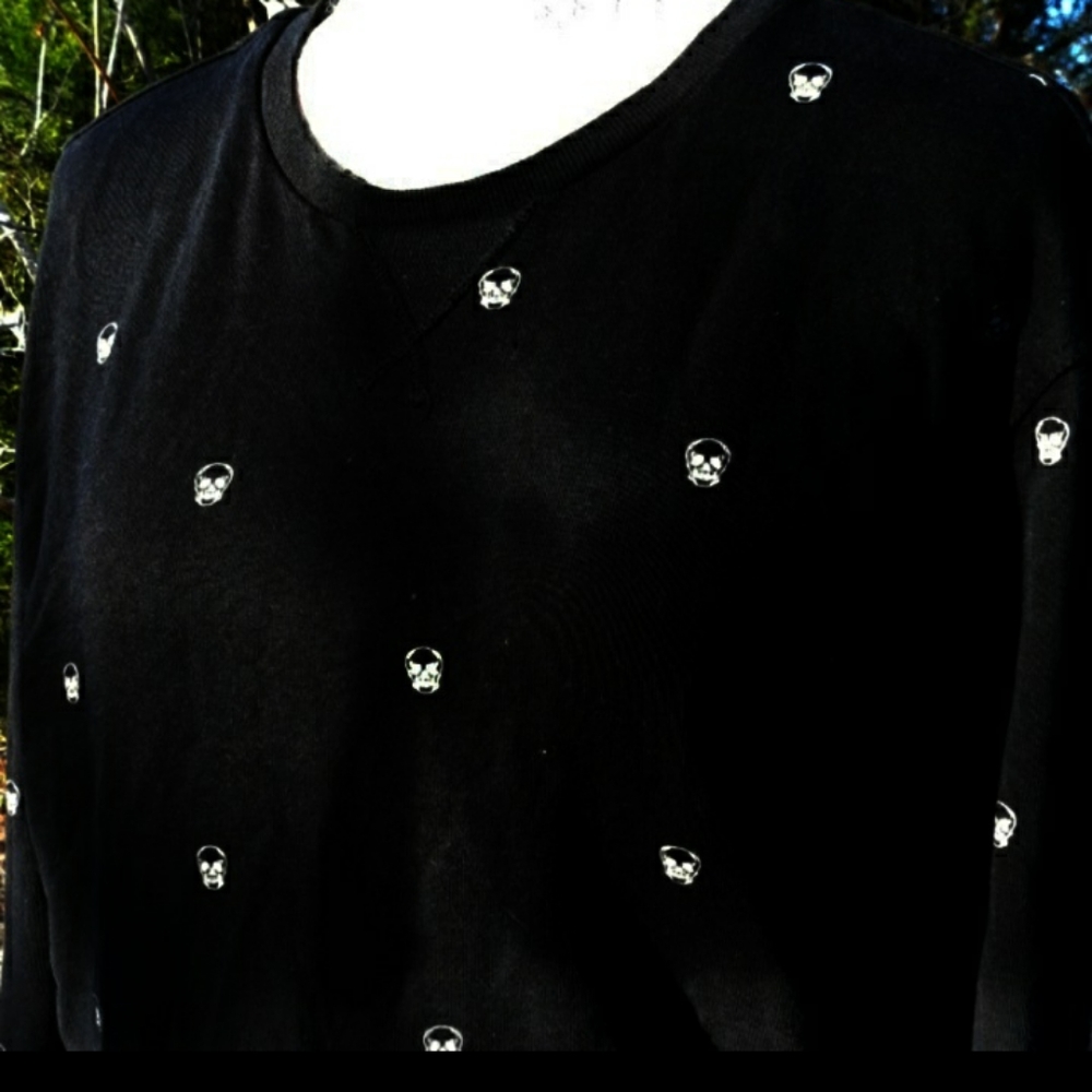 Ricky Singh Cactus Man Black Skulls Sweatshirt Size L